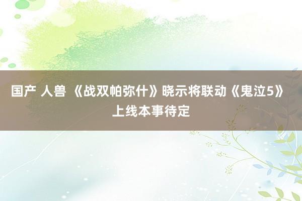 国产 人兽 《战双帕弥什》晓示将联动《鬼泣5》 上线本事待定