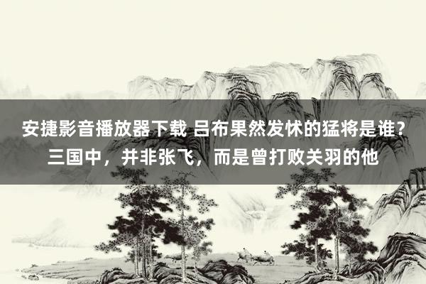 安捷影音播放器下载 吕布果然发怵的猛将是谁？三国中，并非张飞，而是曾打败关羽的他