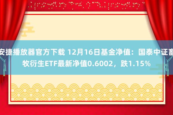 安捷播放器官方下载 12月16日基金净值：国泰中证畜牧衍生ETF最新净值0.6002，跌1.15%